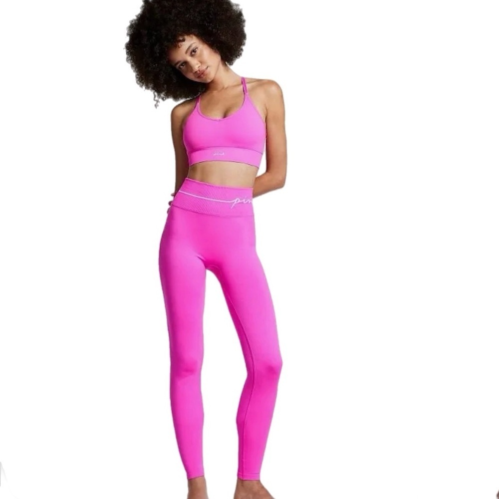 NWOT Victoria's Secret PINK Seamless Classic Leggings in Hot Pink Size XL